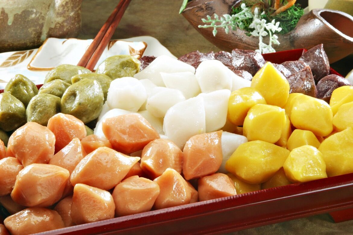 Green, Pink , White, and Yellow Half-Moon Rice Cakes or Songpyeon